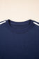 Dirty blue Varsity Striped Detail Crewneck Pullover Elastic Sweatpants 2pcs Outfit