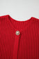 Fiery Red Solid Textured Knit Side Pockets Buttoned Sweater Vest