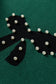Blackish Green Pearl Embellished Bow Pattern Loose Sweater