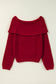 Racing Red Off-the-shoulder Knit Sweater