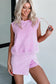Phalaenopsis 2 Pieces Mineral Wash Cotton Tank Top Lined Split Skirt Set