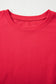 Racing Red Striped Patchwork Sleeve Colorblock Sweatshirt